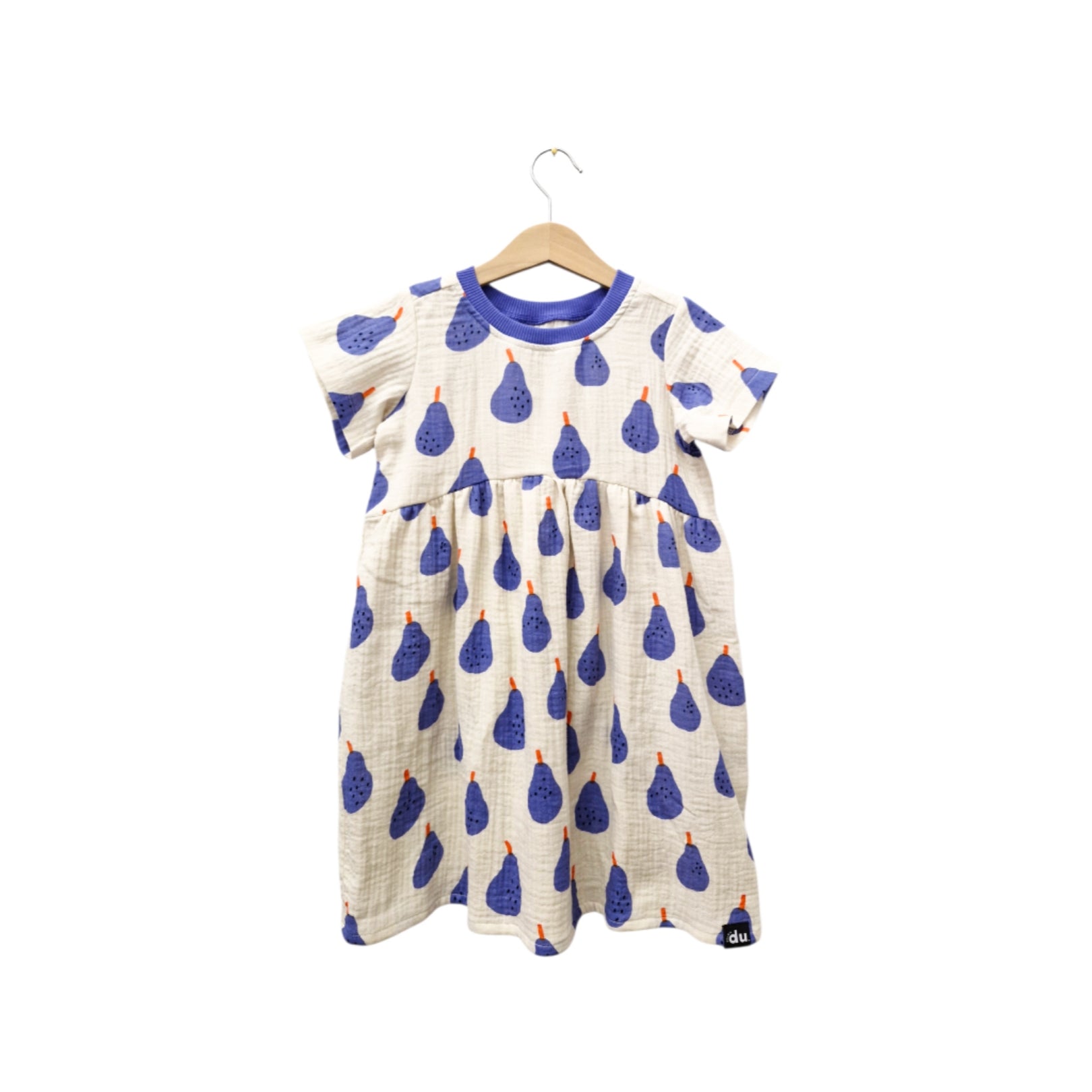 Musselinkleid Kurzarm 'Birne flieder'