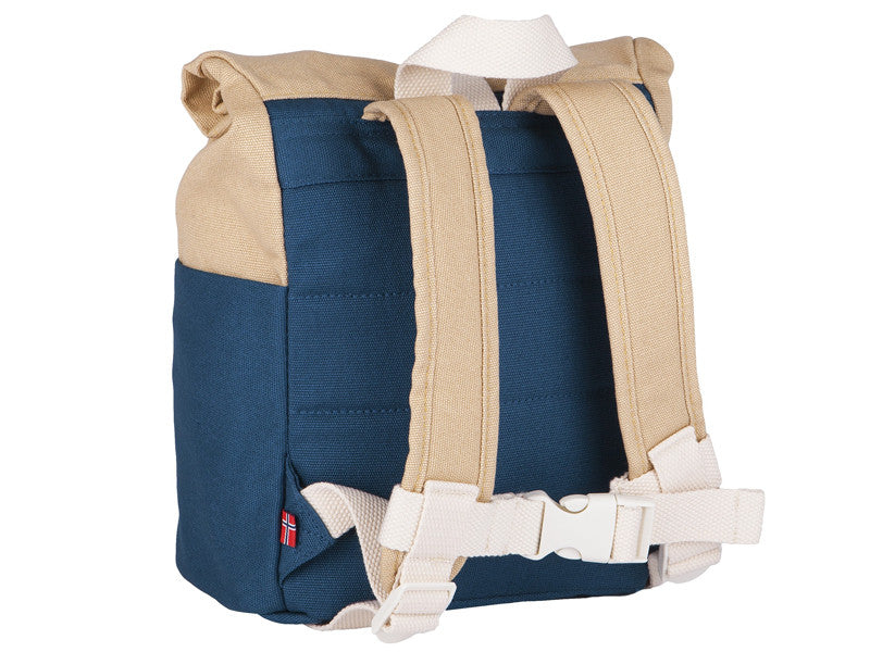 Blafre Rolltop Kinderrucksack 'Navy/Beige' (3-7 Jahre)