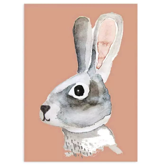 Nuukk Postkarte aus Holzschliffpappe 'Hase'