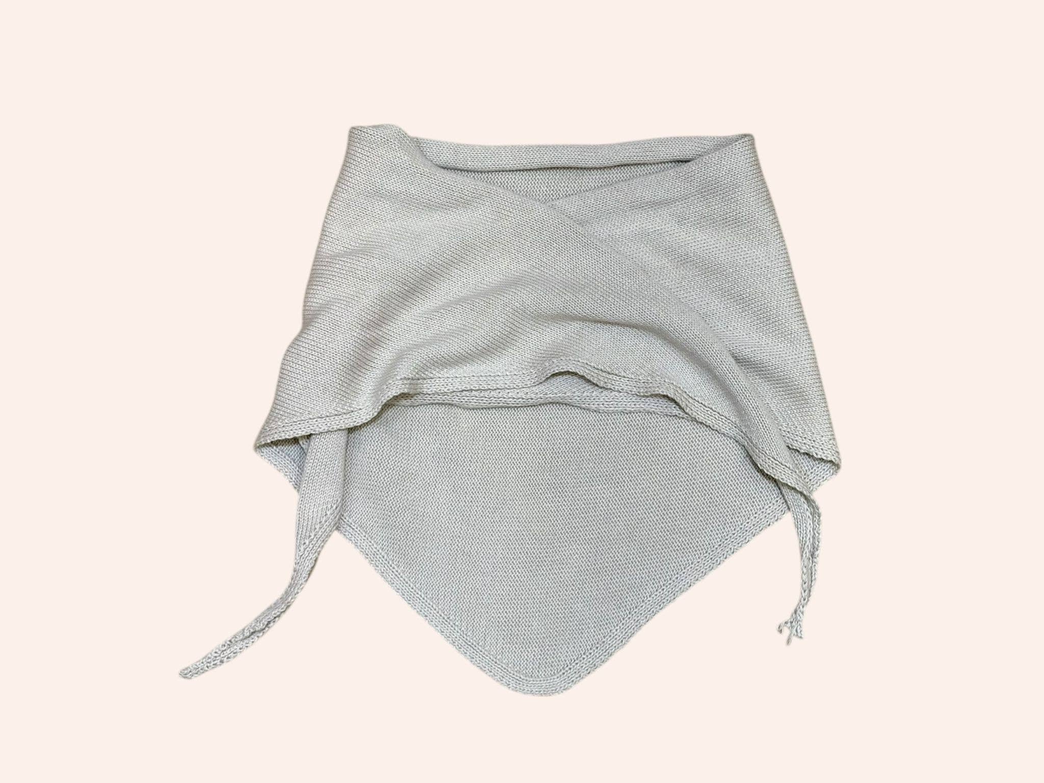 Einfarbiges Dreieckstuch aus 100 % Baumwollstrick