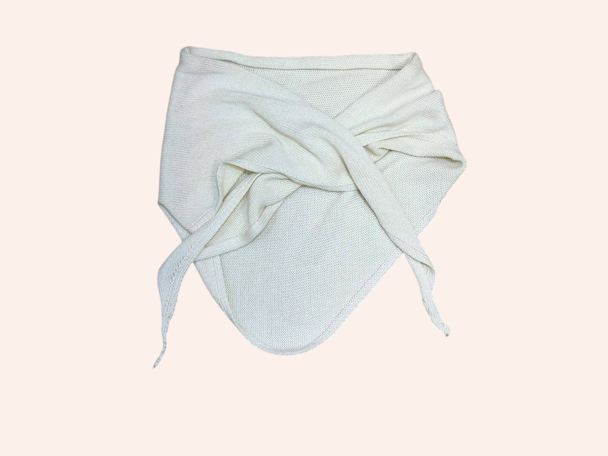 Einfarbiges Dreieckstuch aus 100 % Baumwollstrick