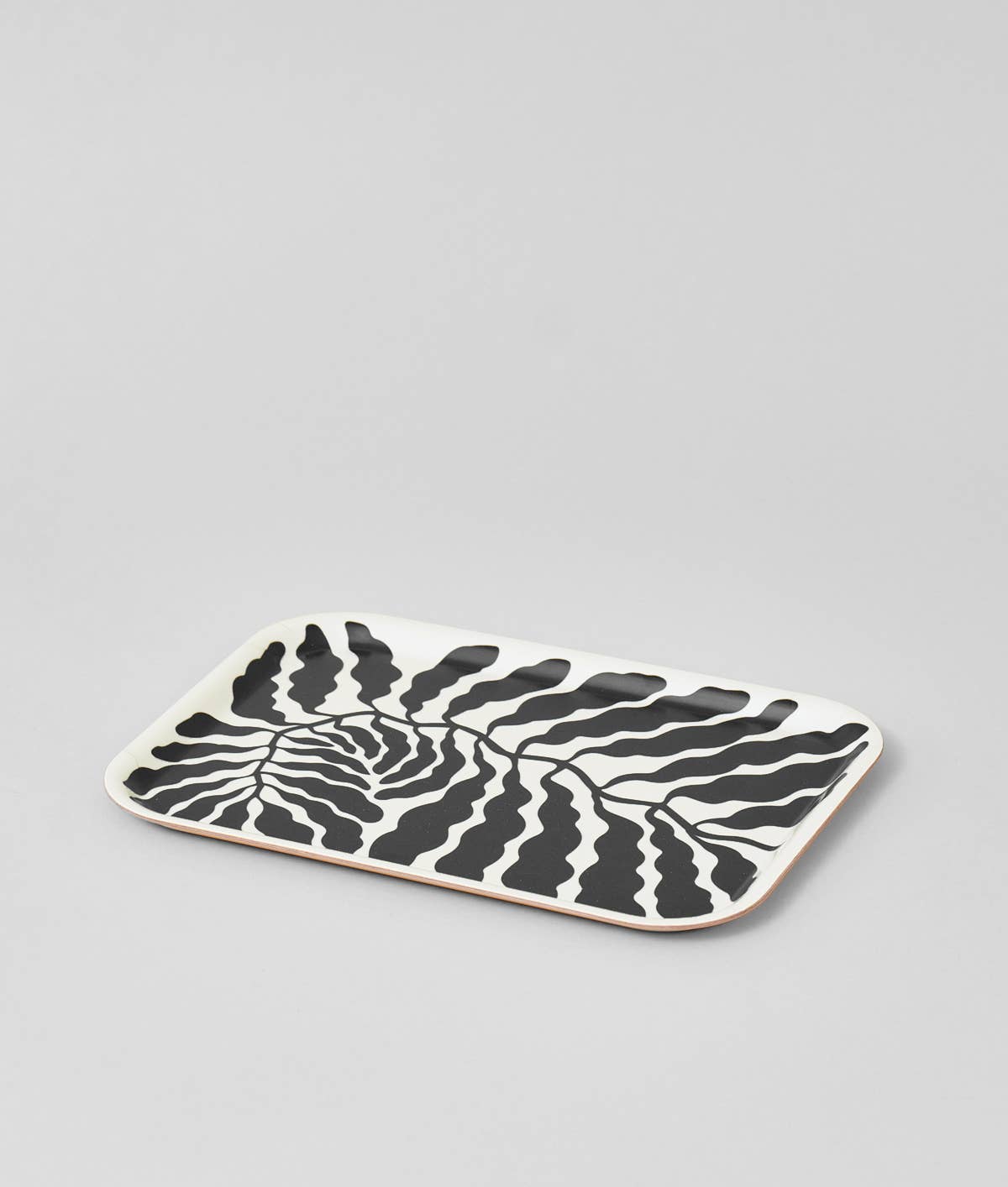 WRAP kleines Tablett "Leaves black"