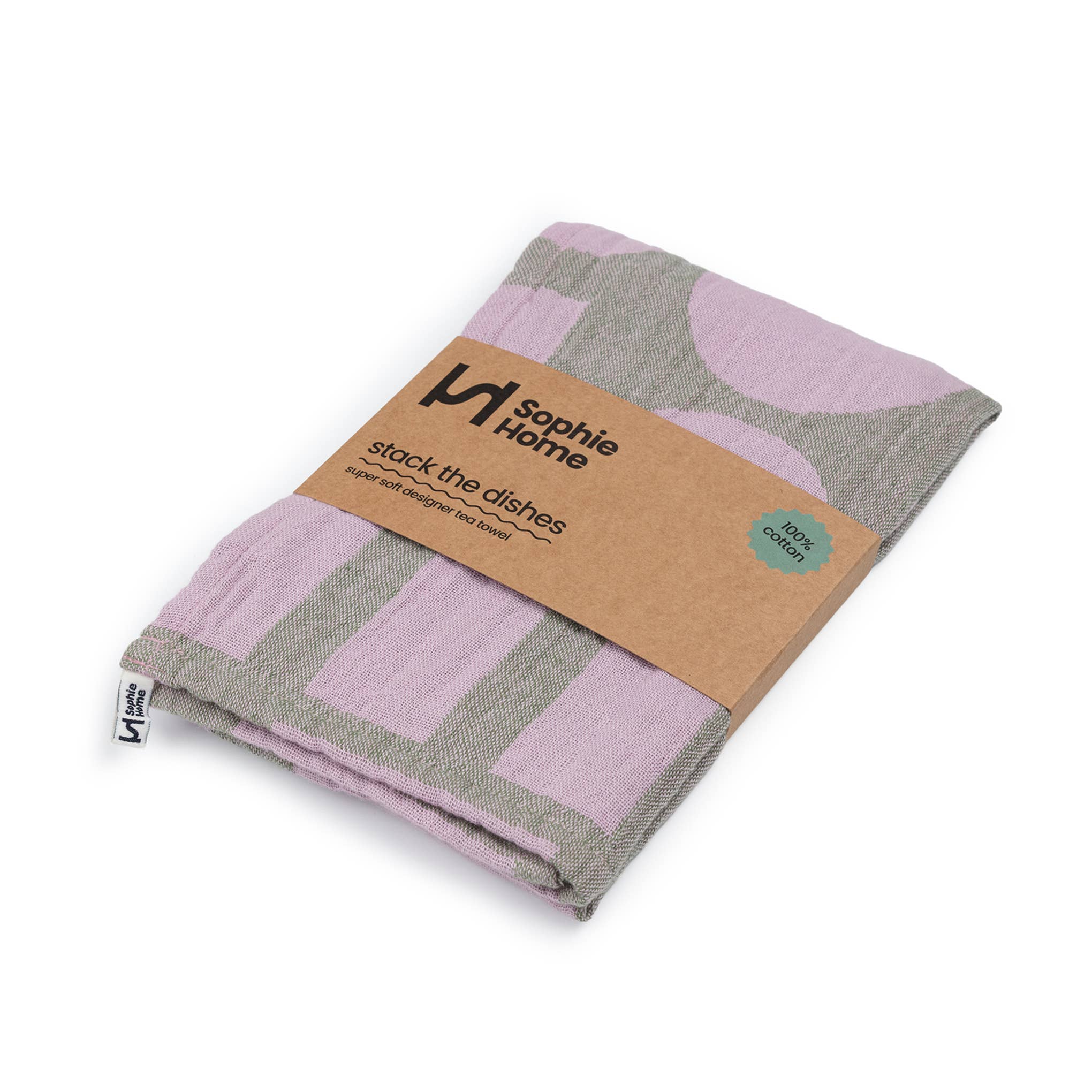 Sophie Home 'Baumwoll-Geschirrtuch: Staple das Geschirr Grün'
