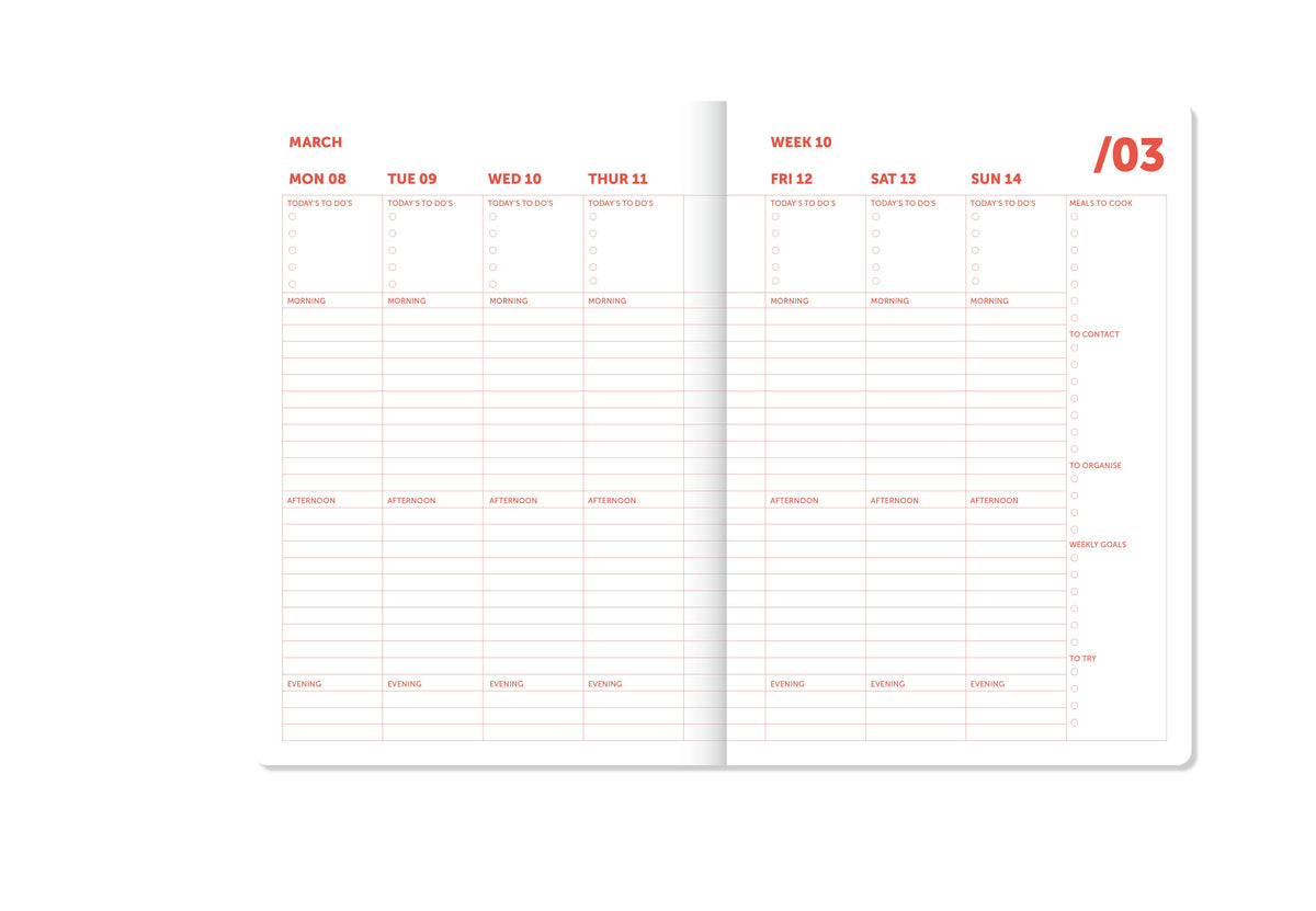 A-Journal - A-Journal Spiral-Tagebuch – Organizer 2027 – kariert Pink-Rot (Kopie)