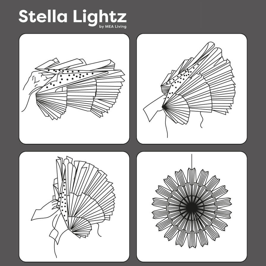 Mea-Living - Stella-Dalia, Pergamentpapier rot 40 cm