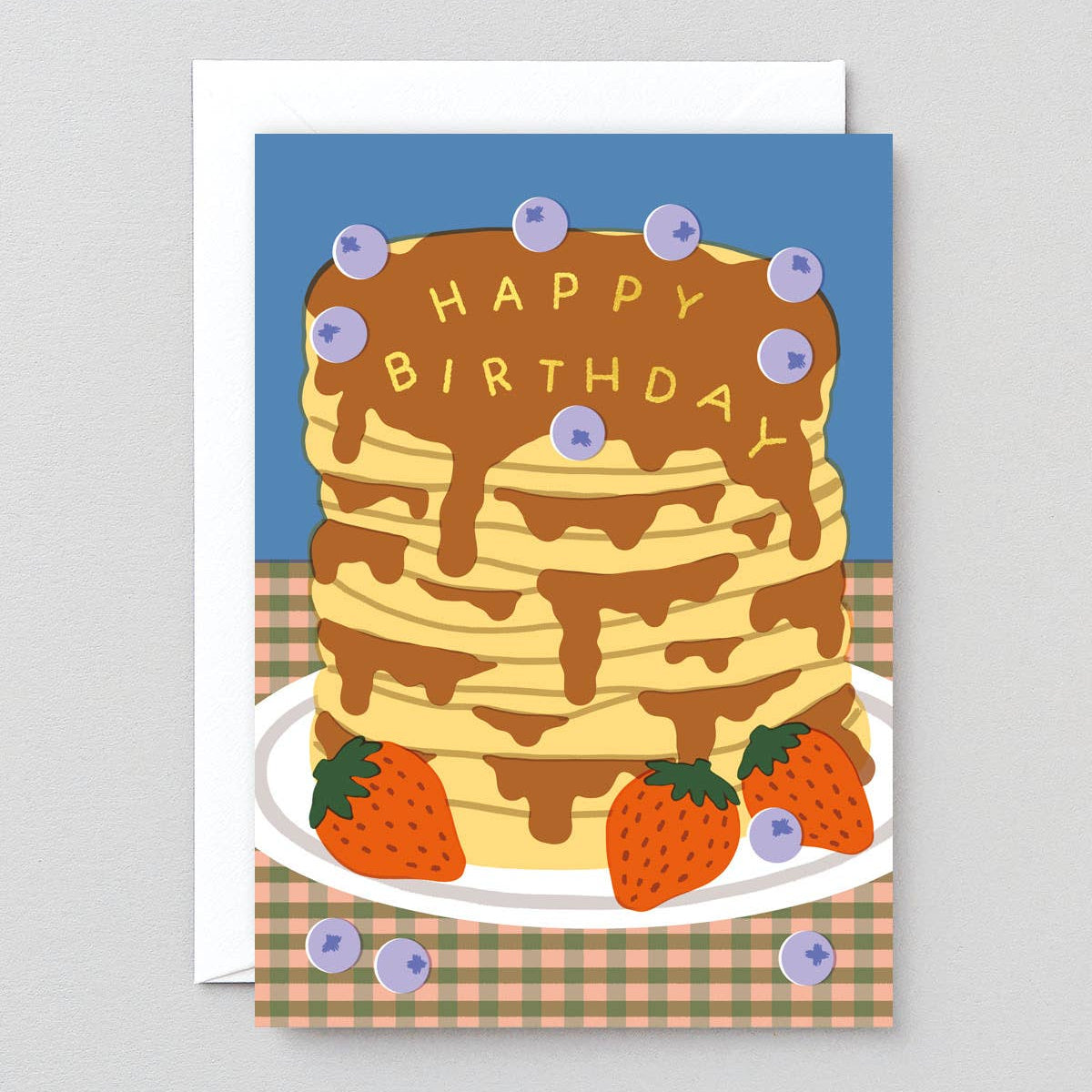 Wrap - Glückwunschkarte zum Geburtstag mit Pfannkuchen Motiv  Grußkarte