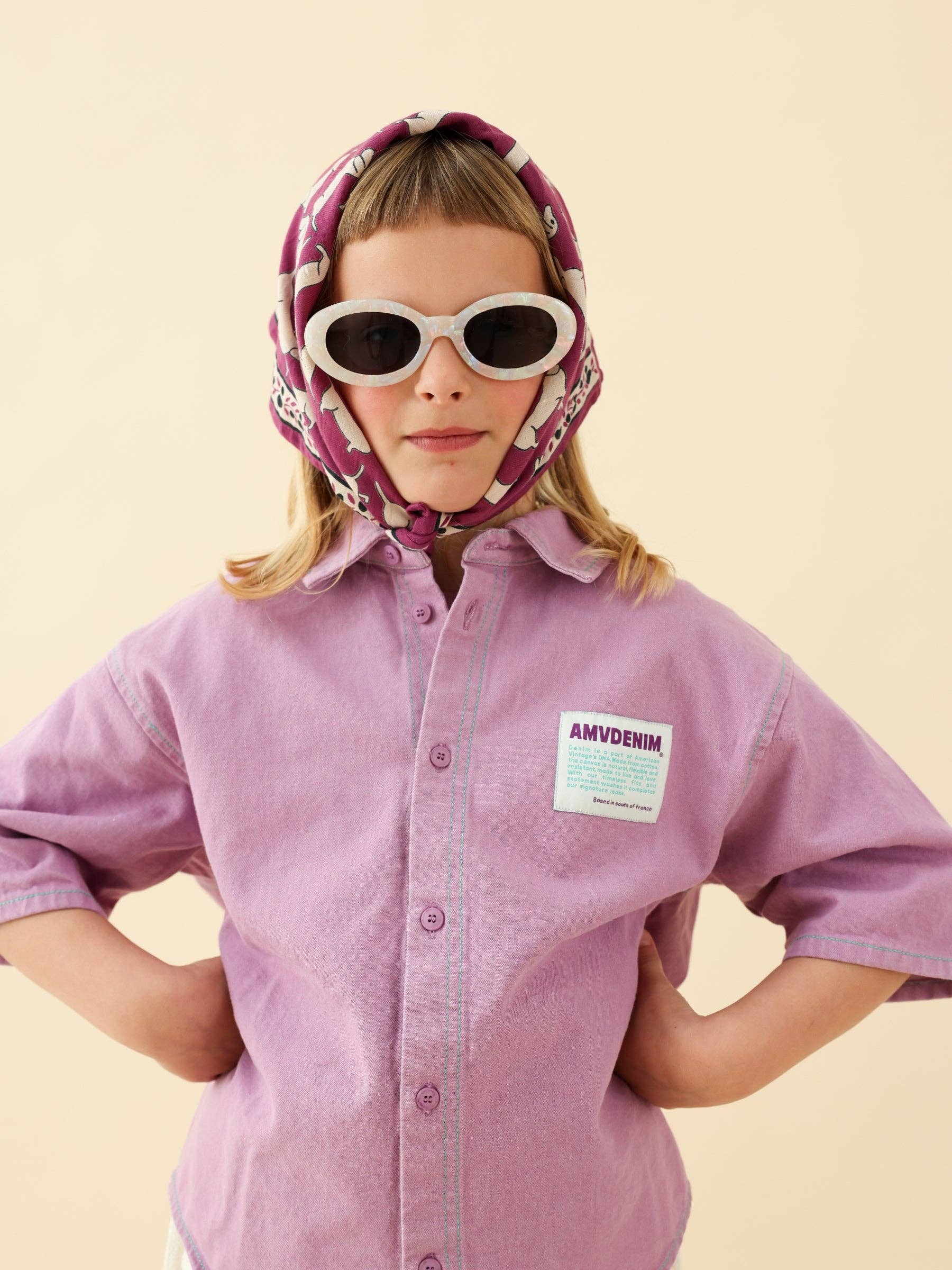 Maison Augustin Baby-Kinder-Schal Dackel Violett