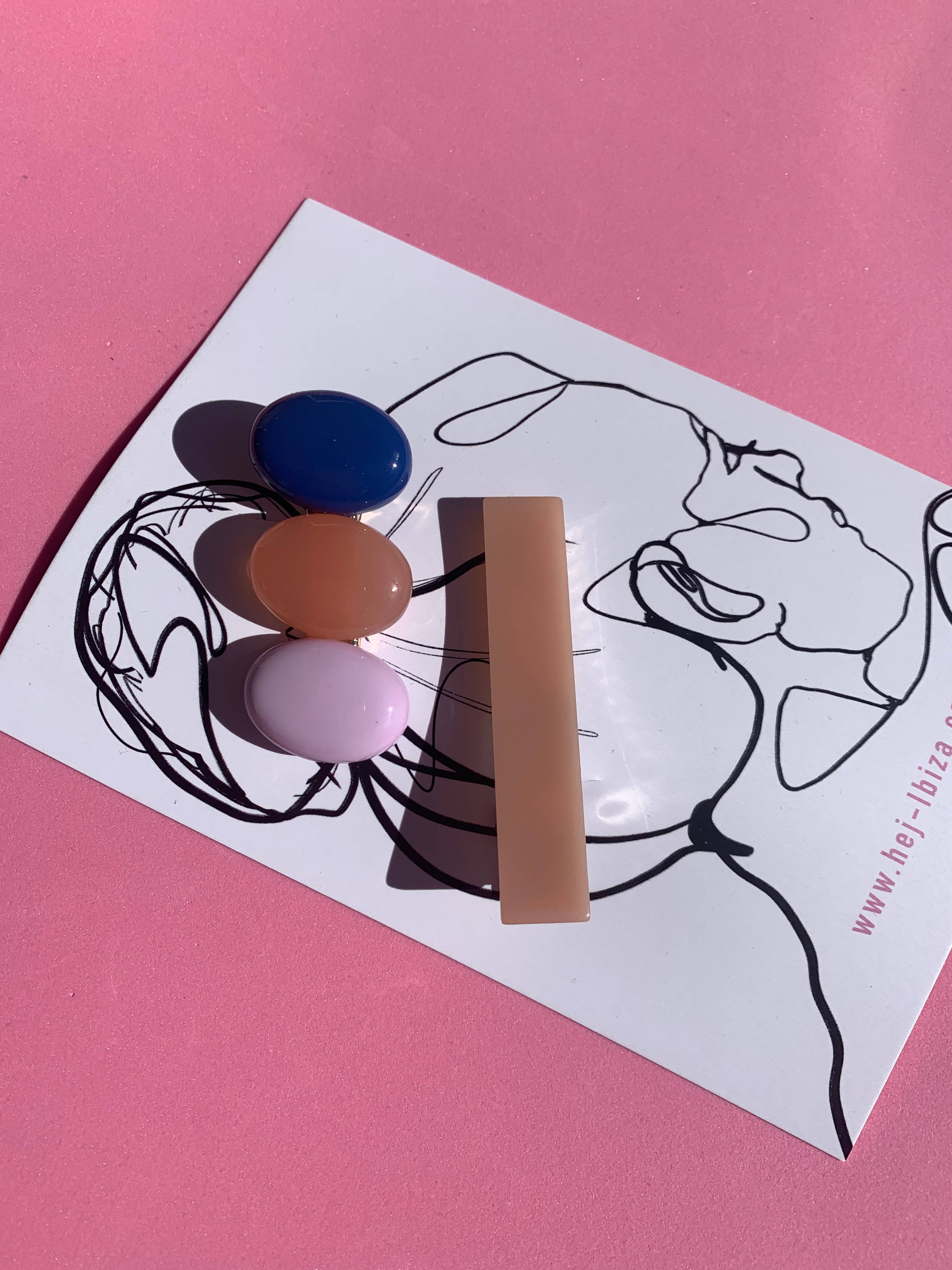 Haarklammern „ Candy“ auf Postkarte