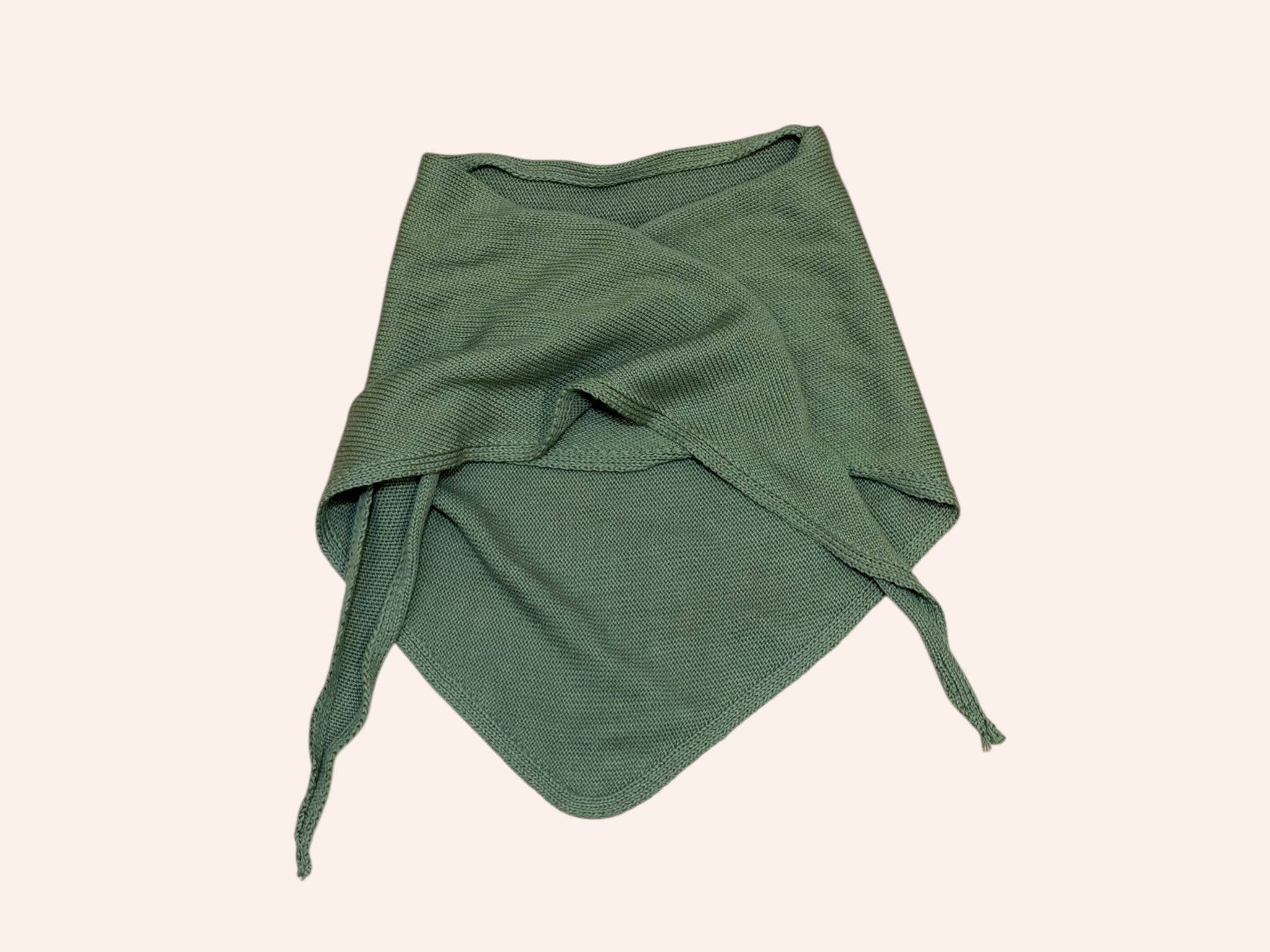 Einfarbiges Dreieckstuch aus 100 % Baumwollstrick