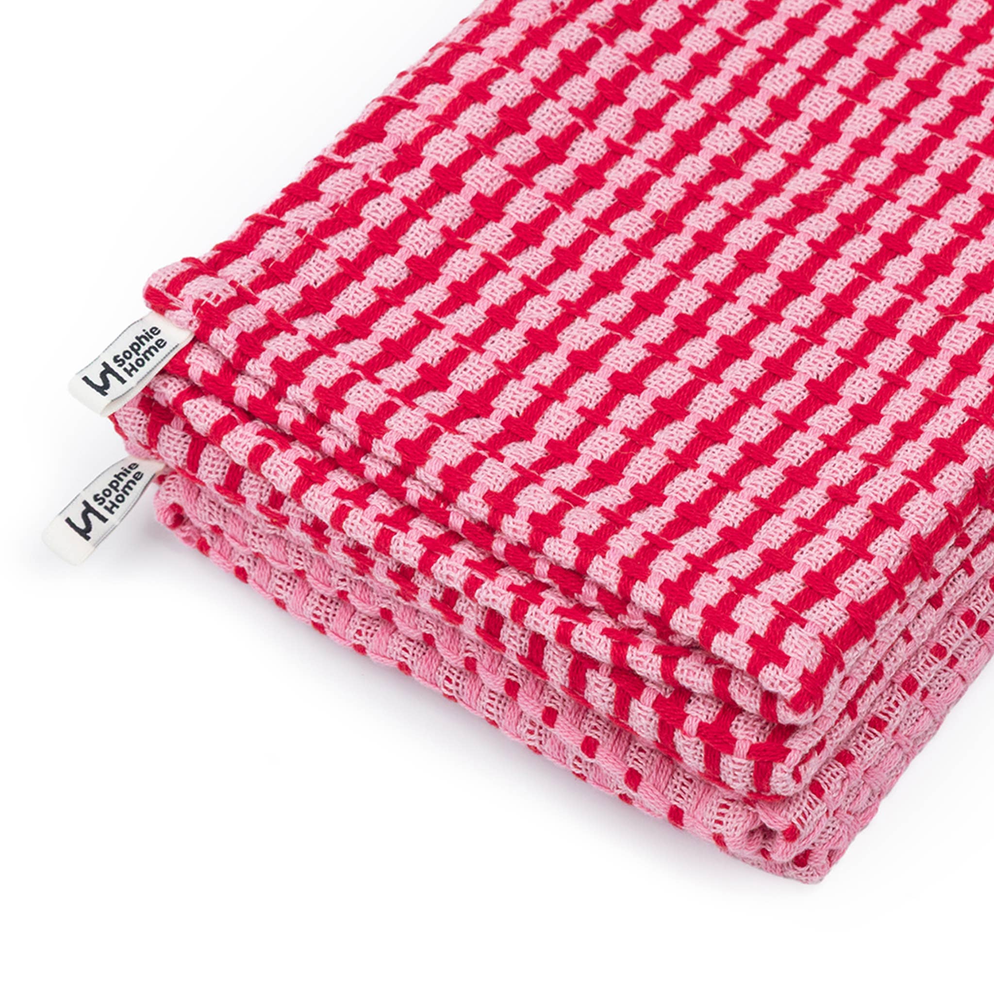 Sophie Home 'Geschirrtuch 2er-Pack aus recycelten Materialien: Rosa'
