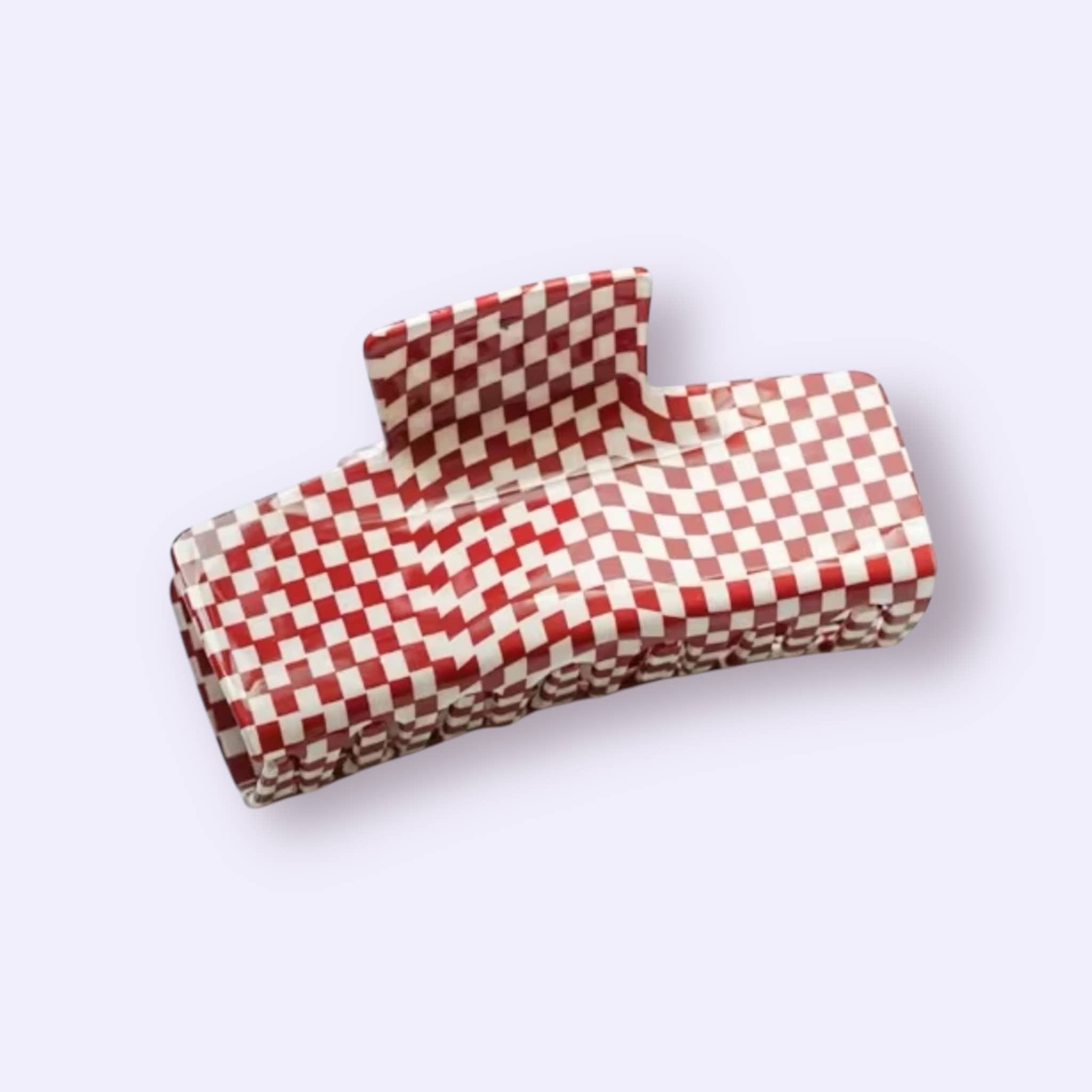 Haarspange kariert bunt geschlossen rechteckig