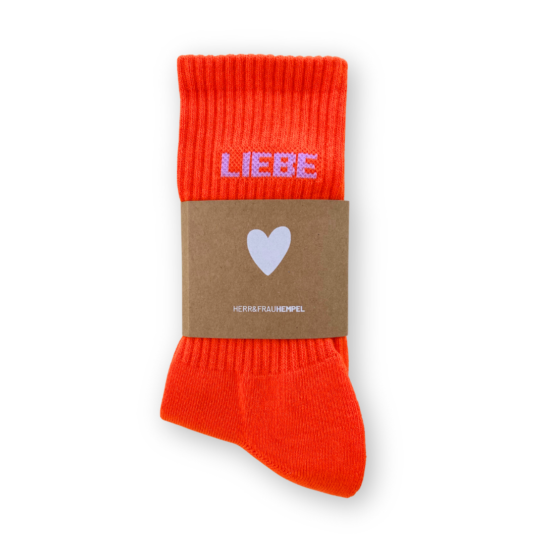SOCKEN - LIEBE orange - flieder