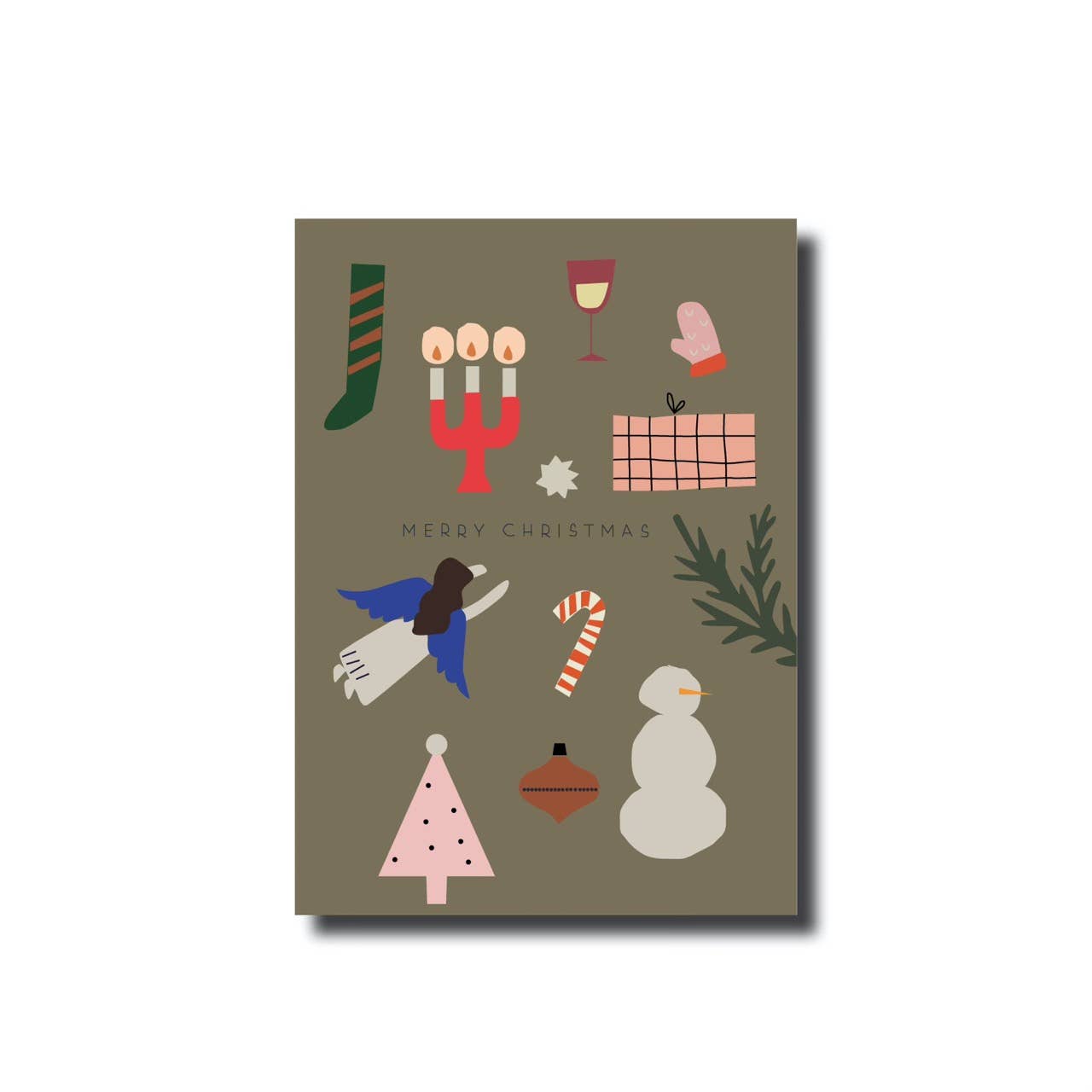 Weihnachtskarte Weihnachtszeug grün