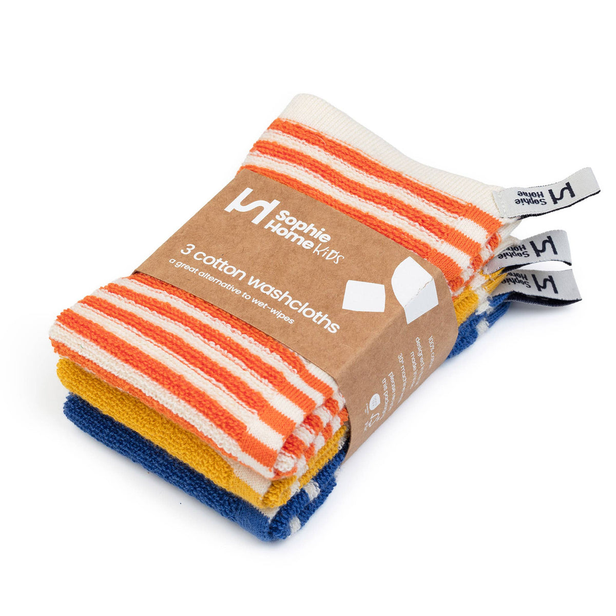 Sophie Home Ltd - Waschlappen/ Spültücher: Gestreift Orange