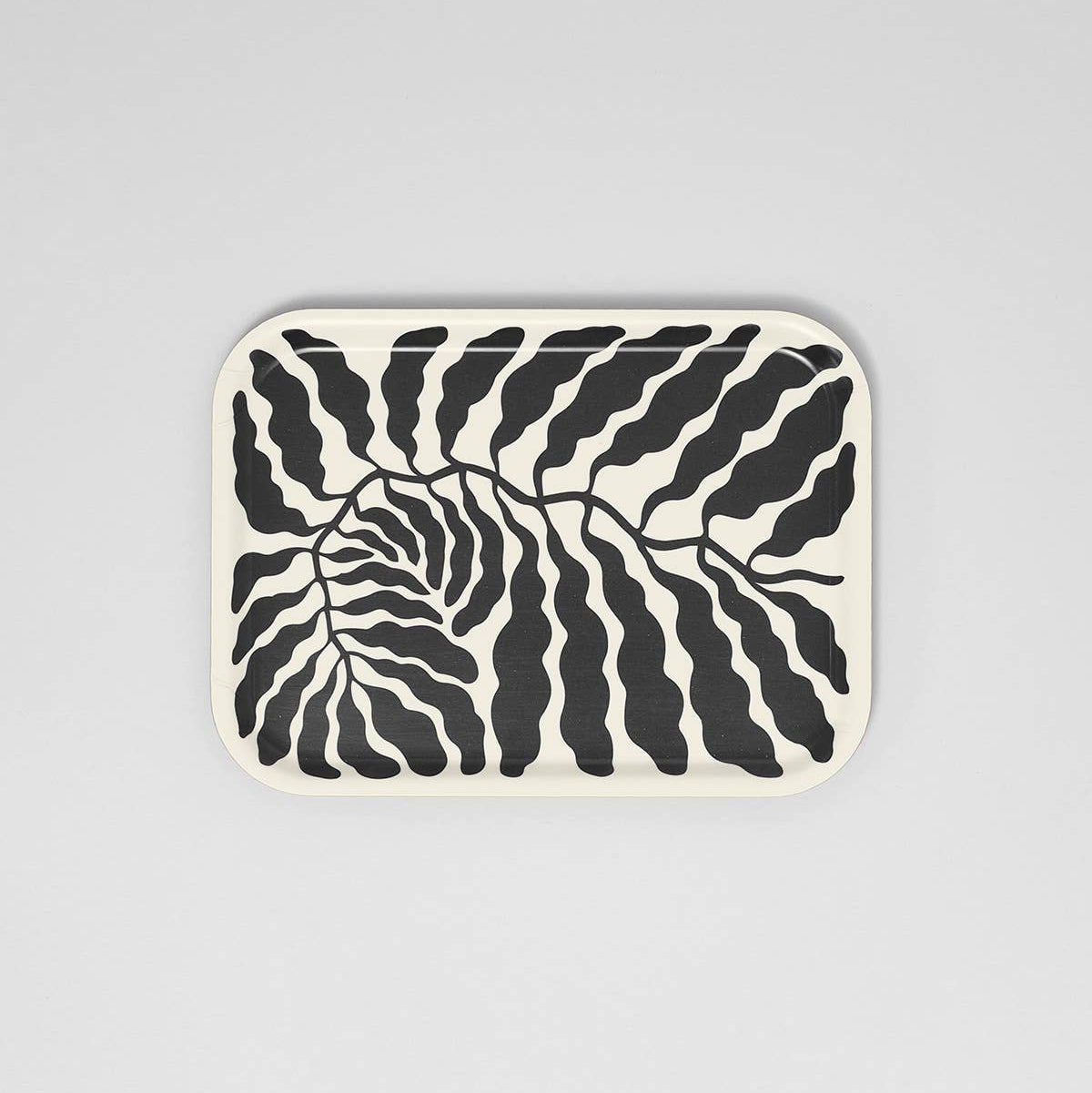 WRAP kleines Tablett "Leaves black"