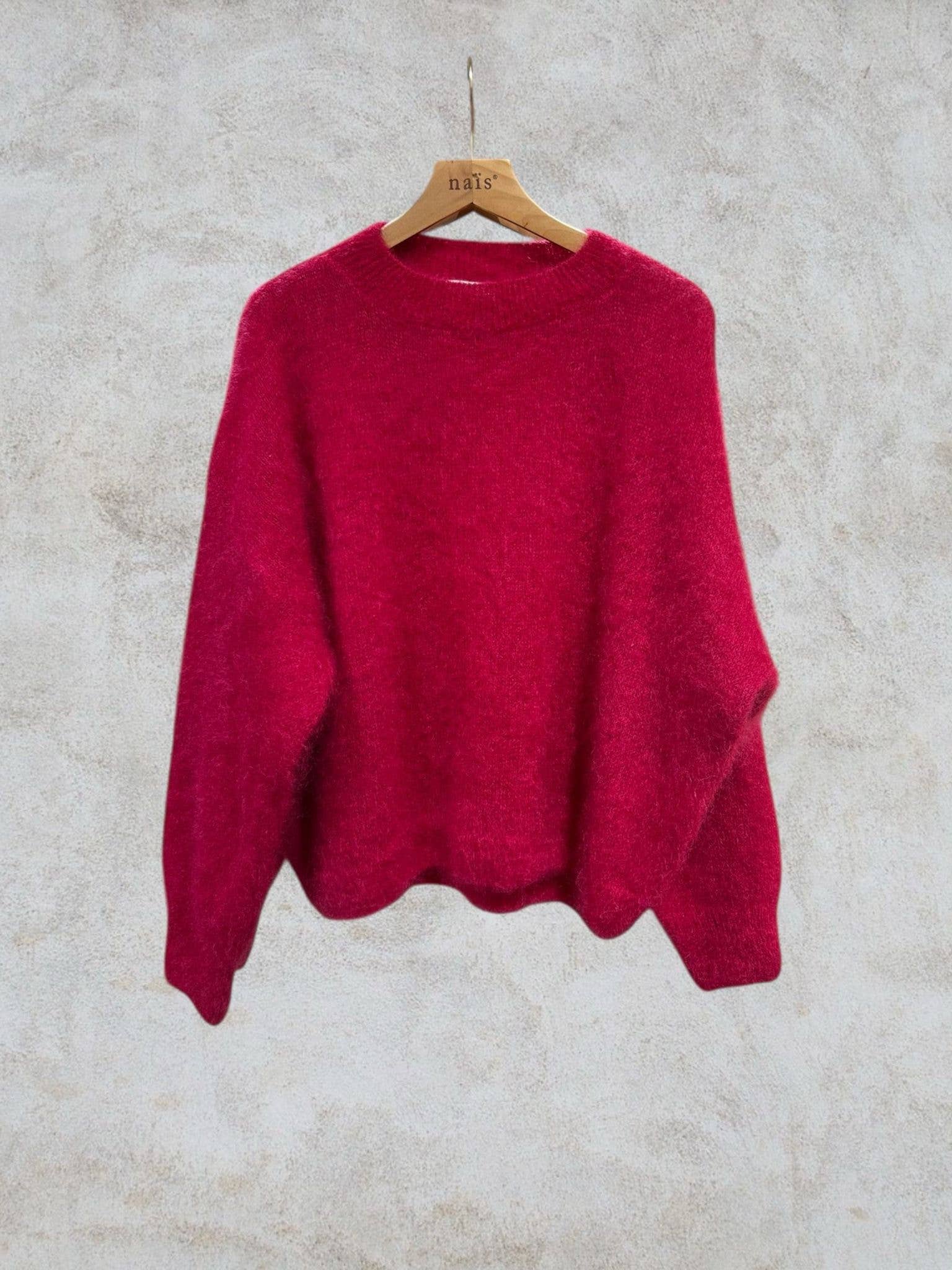 Pullover aus 74 % Kid-Mohair mit Rundhalsausschnitt