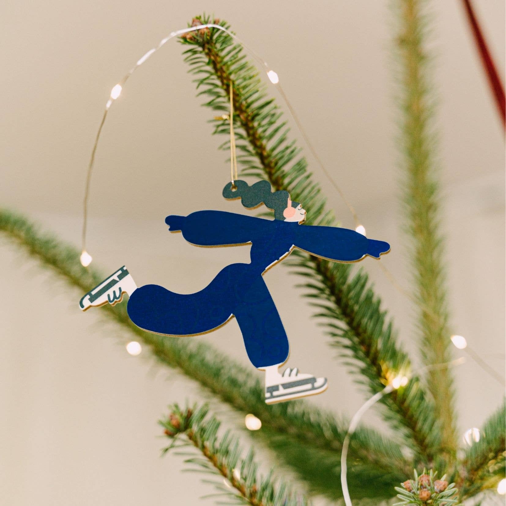 Schlittschuhläufer Weihnachtsornament, Weihnachtsbaum-Hängedekoration