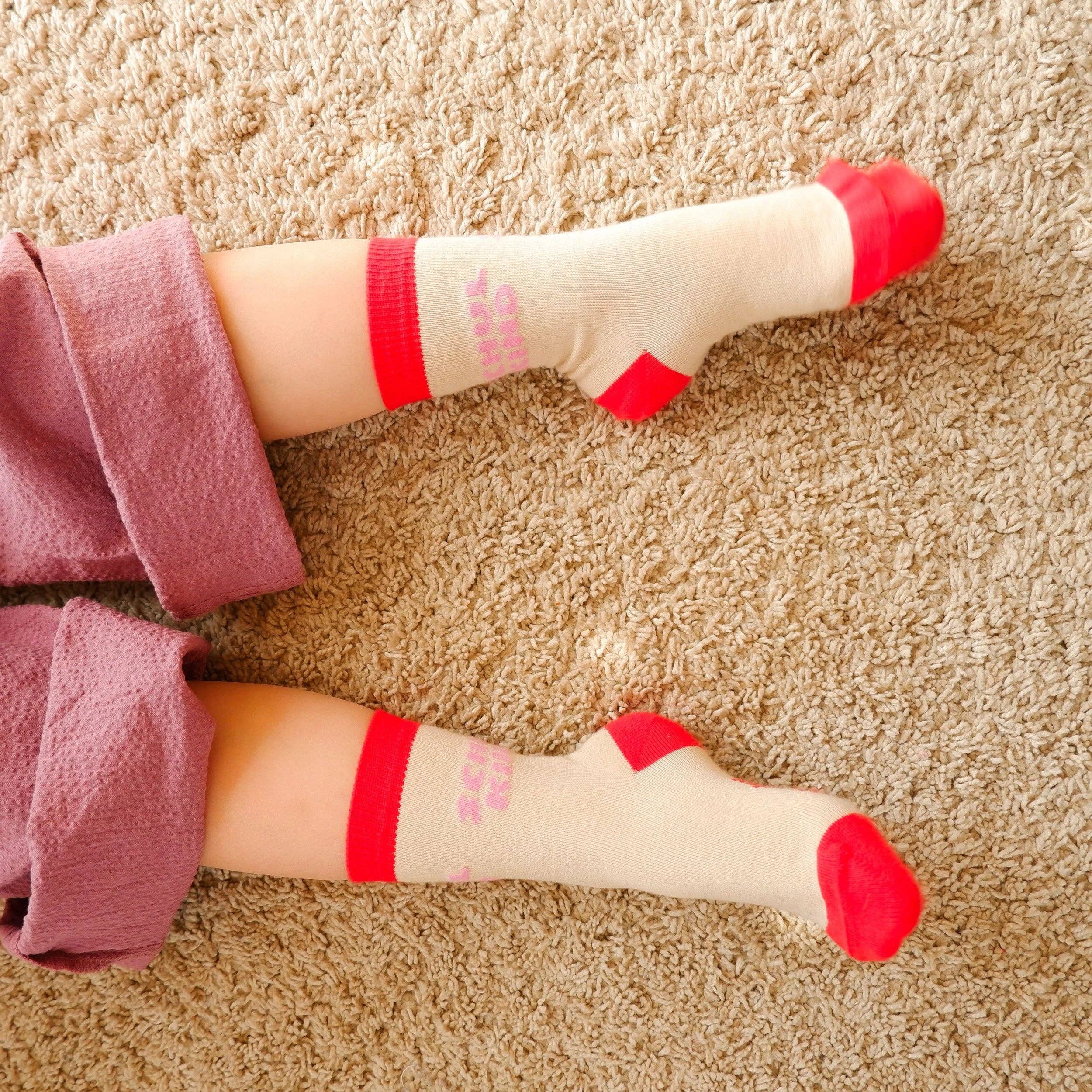 Schulkind-Socken | rosa von tinyday