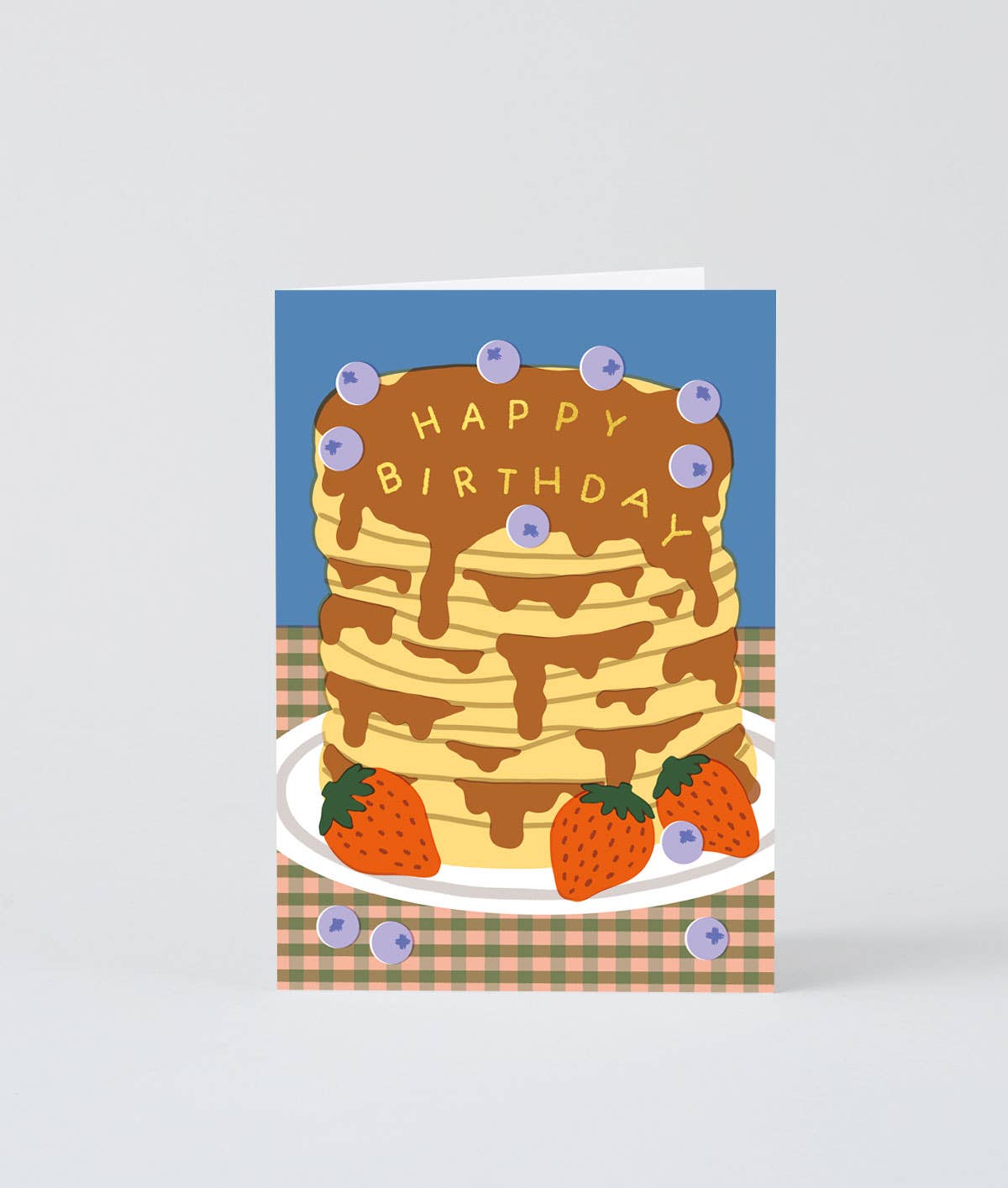 Wrap - Glückwunschkarte zum Geburtstag mit Pfannkuchen Motiv  Grußkarte