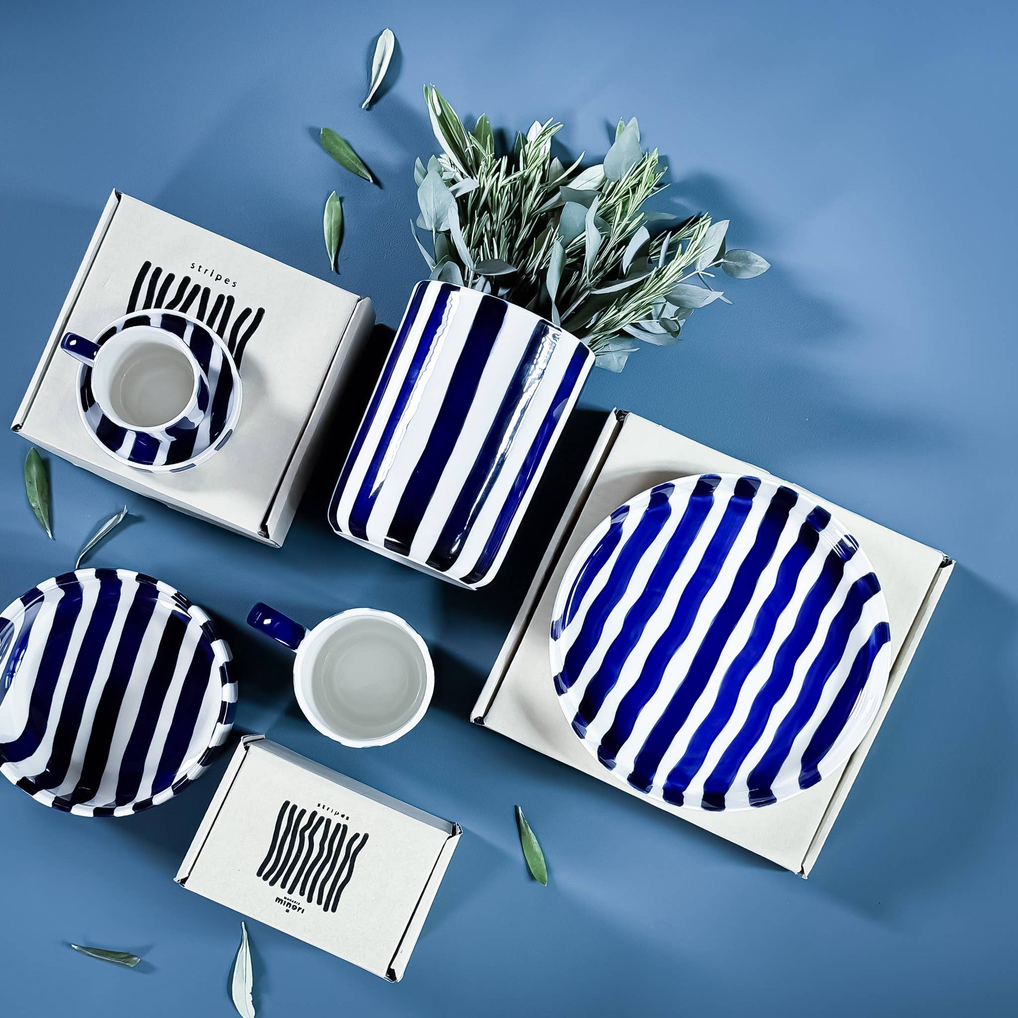Vase Stripes - mare blue Magazin MInori