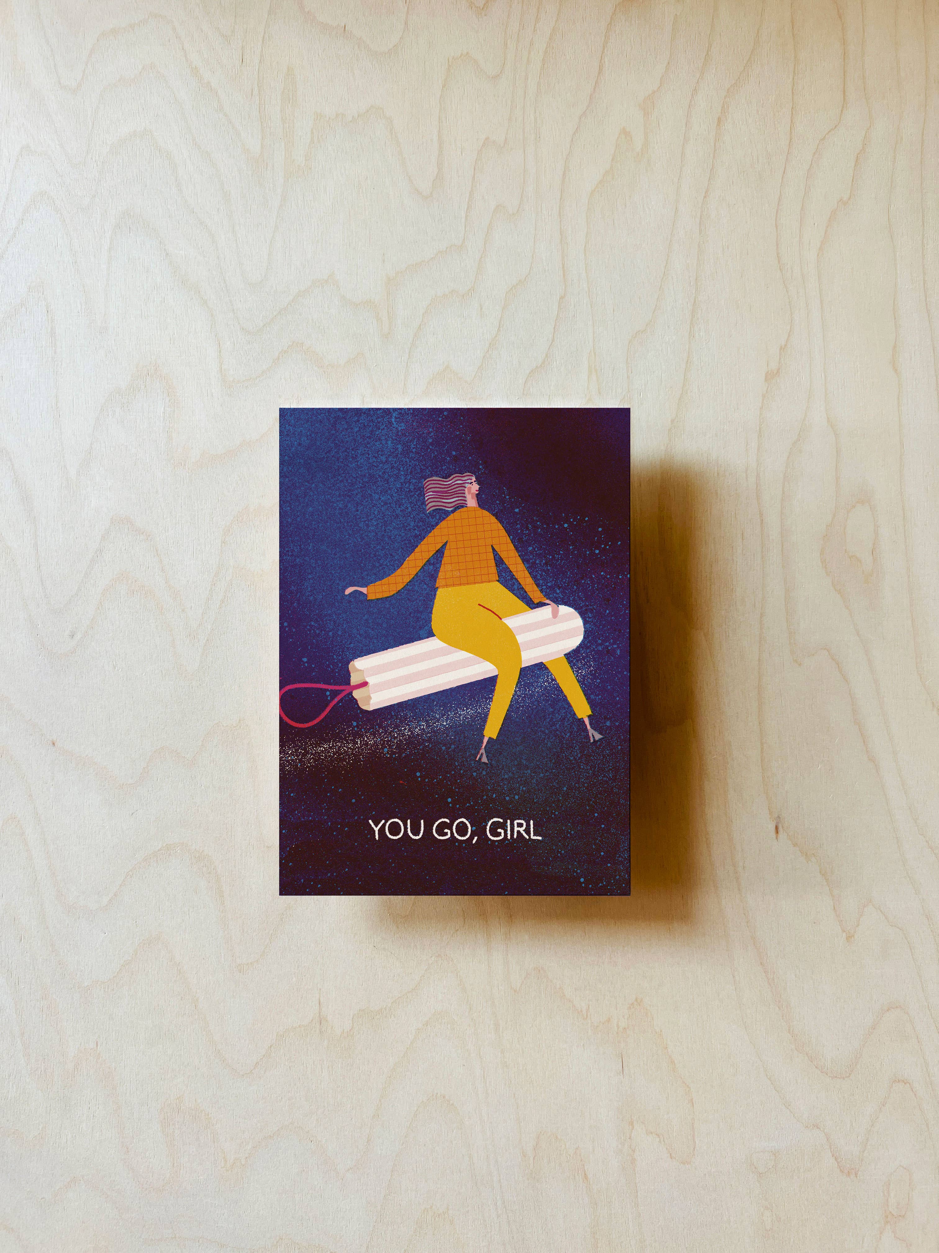 Go Girl Postkarte DIN A6