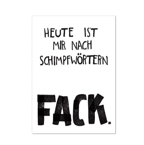 Postkarte 'FACK' Halfbird
