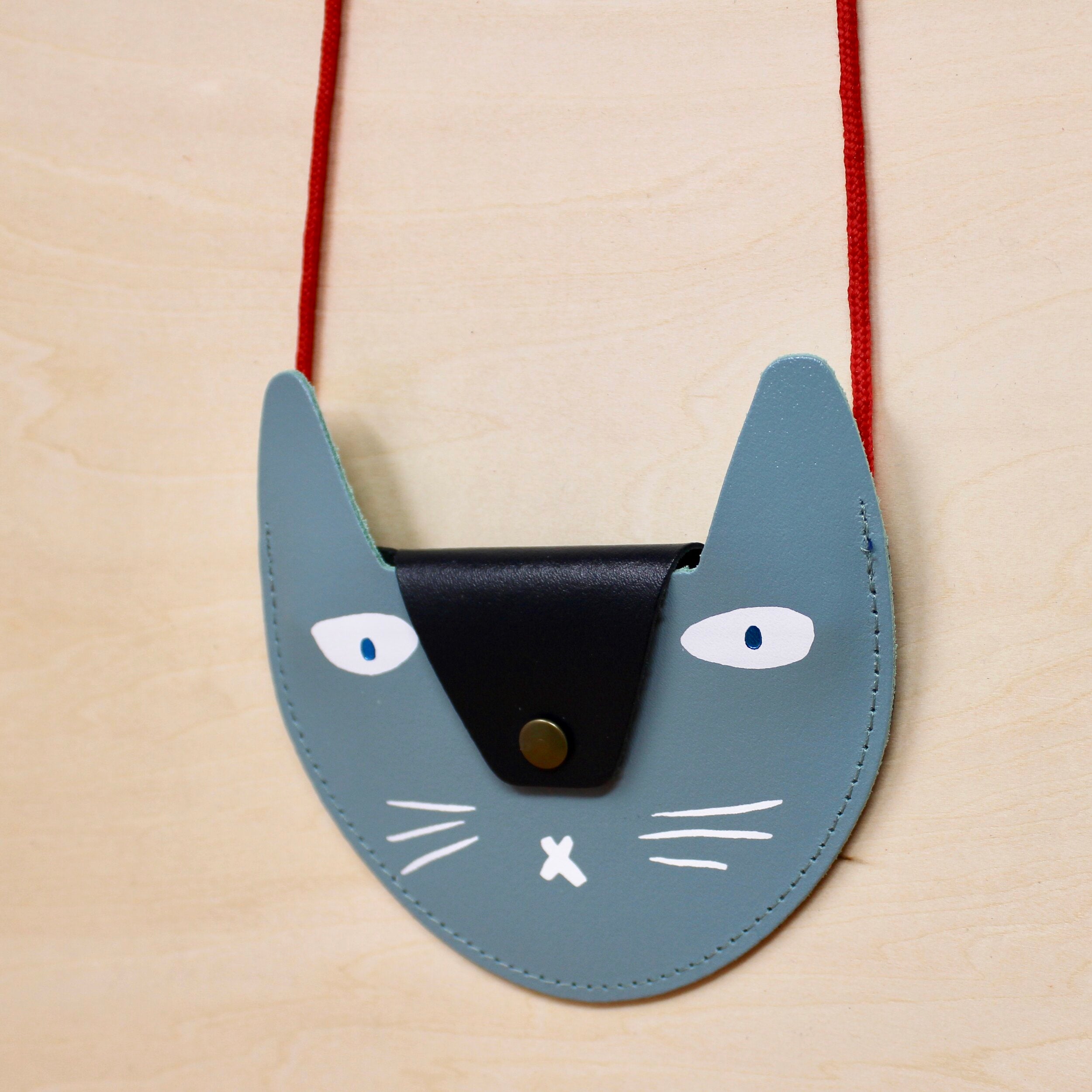 Brustbeutel Katze blau