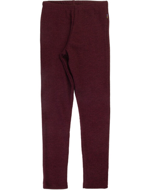 Joha Merinowolle  Rippstruktur Leggings Burgundy Kids