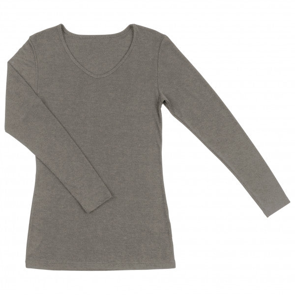 JOHA Merinowolle Seide Longsleeve für Erwachsene in sesam 'Sara'
