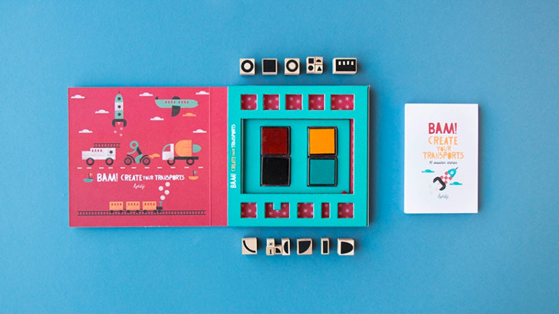 Londji Stempelset 'BAM! Create Your Transport'