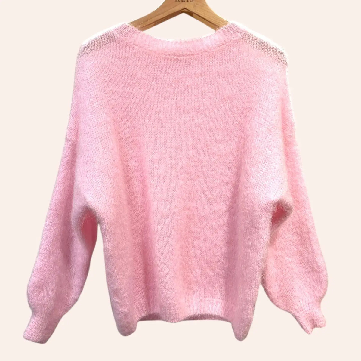 NAÏS PARIS - Rundhals Mohair Pullover mit Ballonärmeln