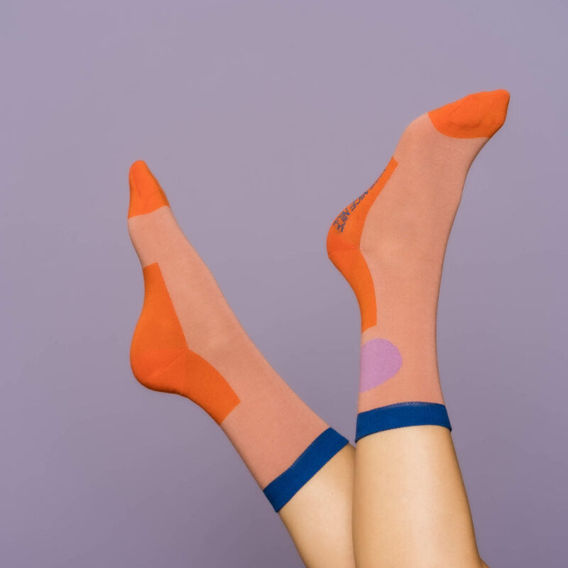 nice socks 'minimal / orange lilac' nicenicenice