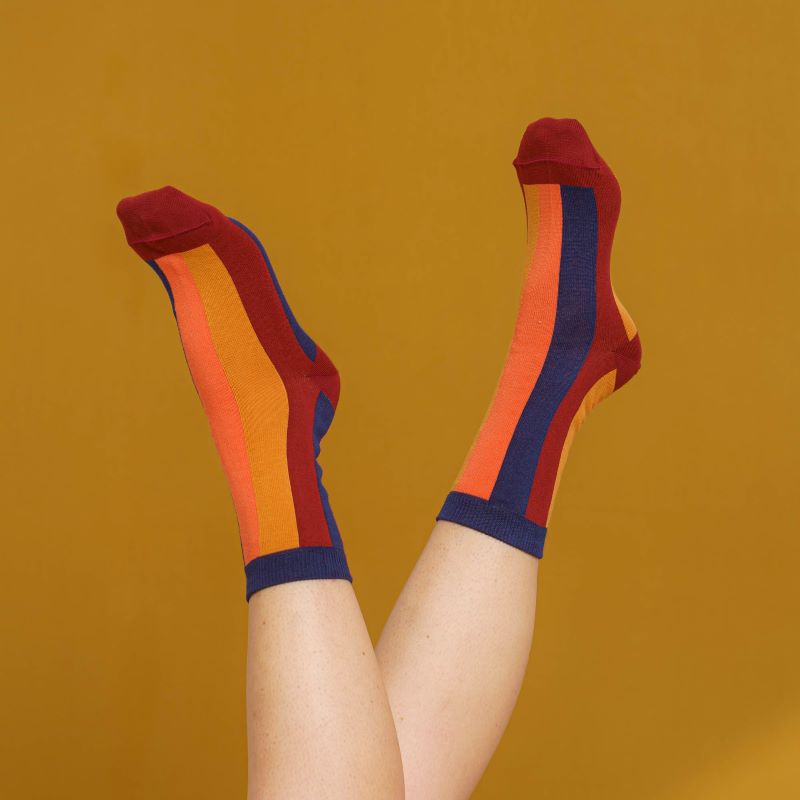 nice socks 'vertical stripes / autumn' nicenicenice
