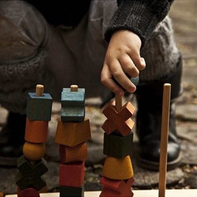 Wooden Story Steck- und Stapelspiel 'Bunt / Mini-Zaun'