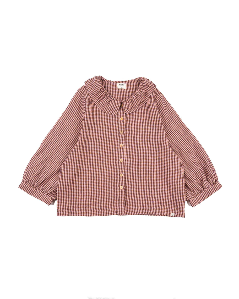 Matona Ruffled Colar Blouse heather -Leinenbluse-