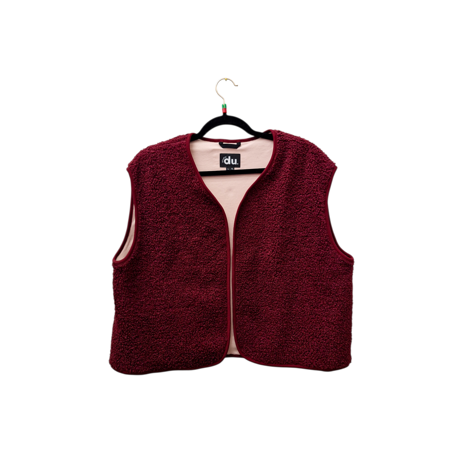 studio du. Teddyweste bordeaux/rosa