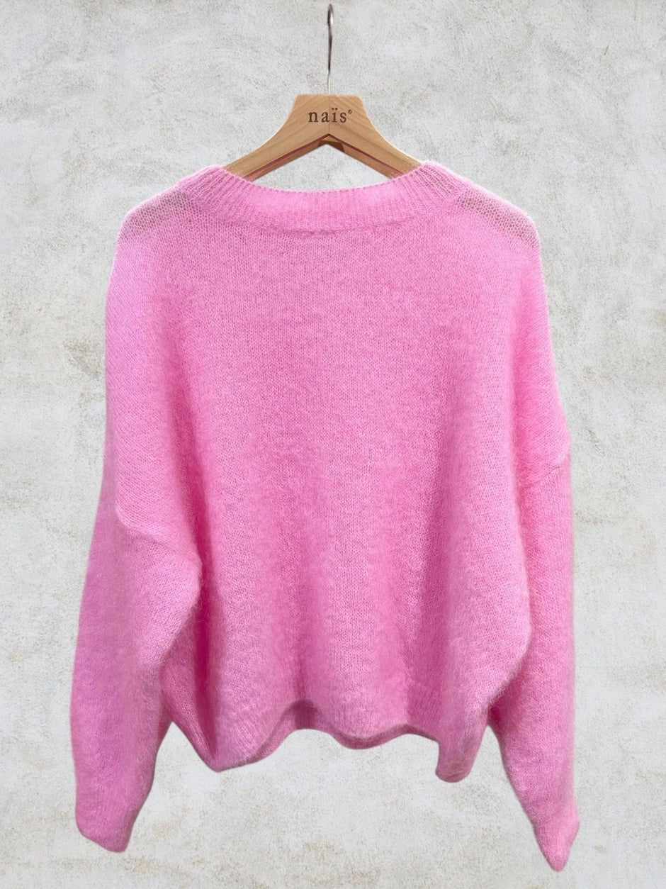 NAÏS PARIS - 74% Mohair mit Rundhalsausschnitt - verschiedene Farben