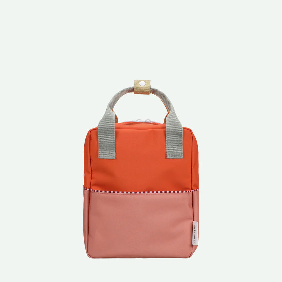 Sticky Lemon Rucksack klein backpack small | better together | colourblocking | lifebuoy orange + coral pink