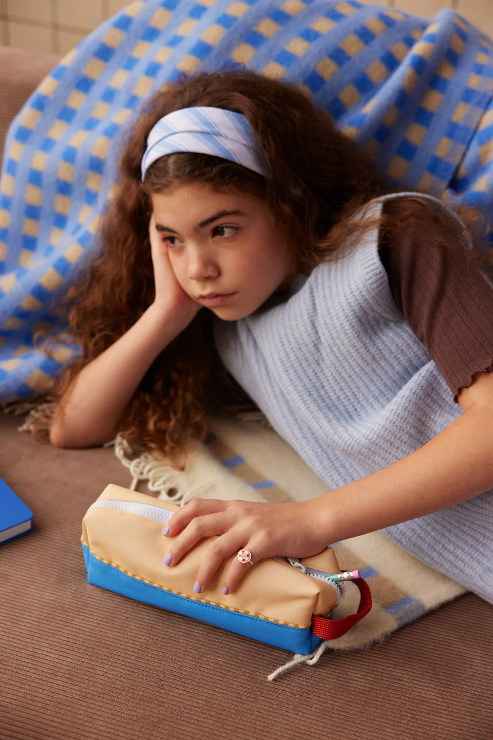 Sticky Lemon Pencilcase| Federmäppchen| colourblocking sandy yellow + radar blue